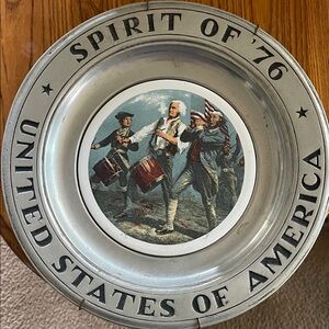 Wilton Armetale Spirit of '76 Plate - Silver and Multicolor